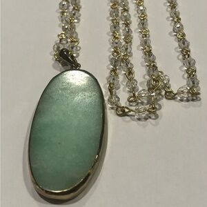 Aquamarine Green Pendant Necklace